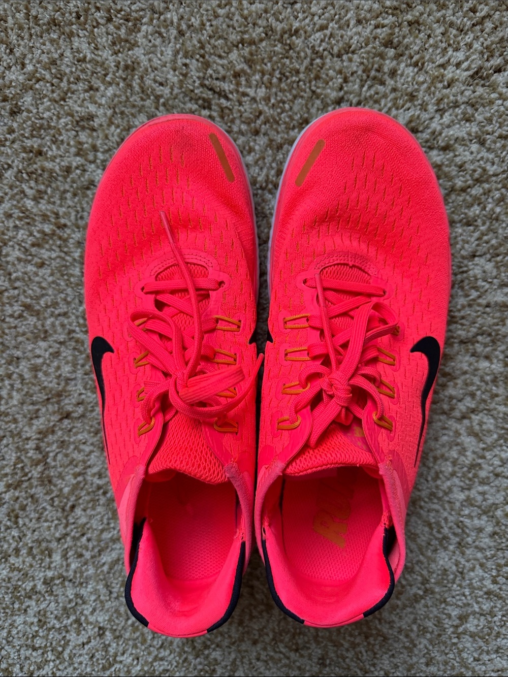 Nike Neon Pink/coral Running Shoes with Black Swoosh - Picture 5 of 6